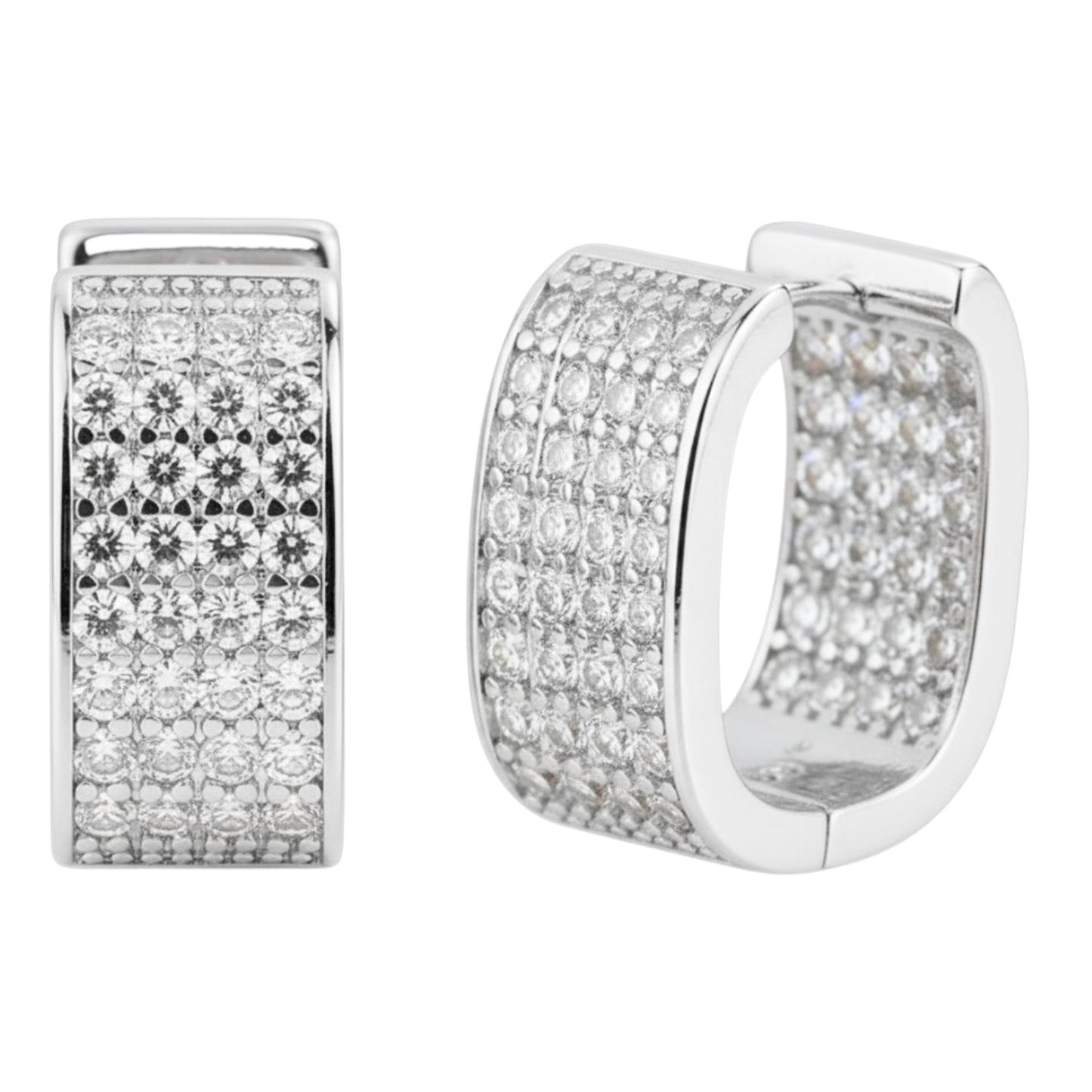Creolen Silber Kristalle modern Damen Ohrringe Karma
