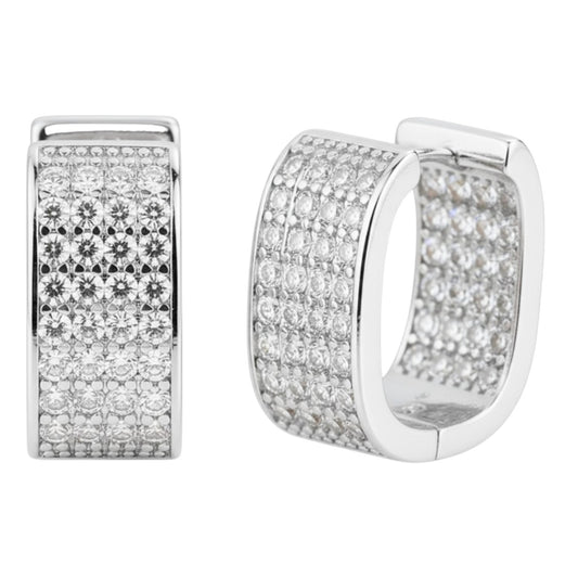 Creolen Silber Kristalle modern Damen Ohrringe Karma