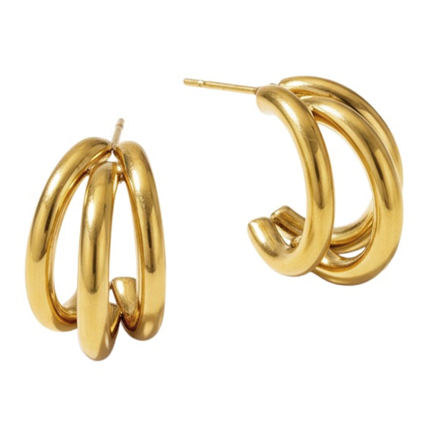 Creolen Oval Gold Edelstahl vergoldet Damenohrringe Ohrringe Damen KARMA