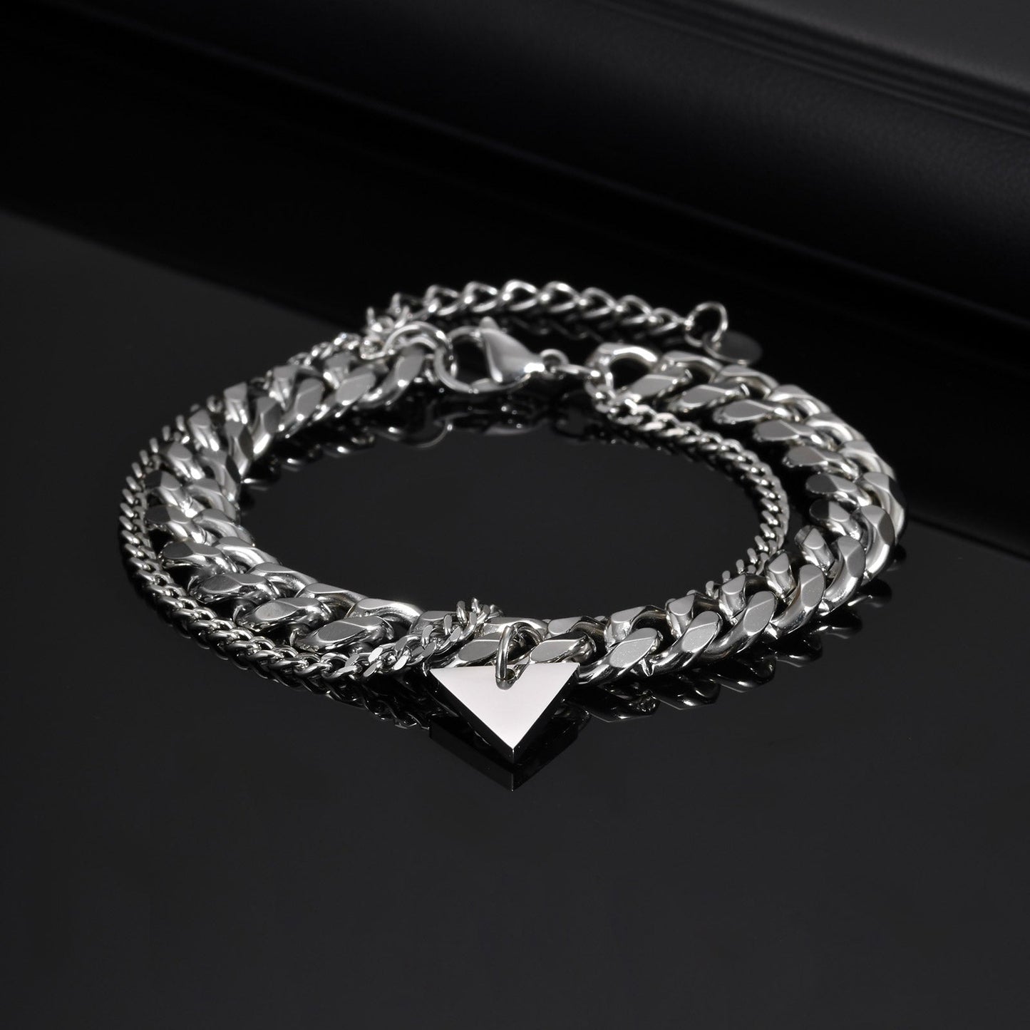 Armband Herren Edelstahl Silber modern KARMA