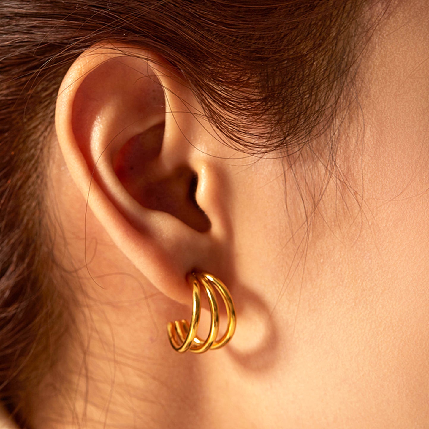 Edelstahl Creolen für Damen in Gold oder Silber KARMA