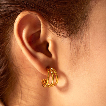 Edelstahl Creolen für Damen in Gold oder Silber KARMA