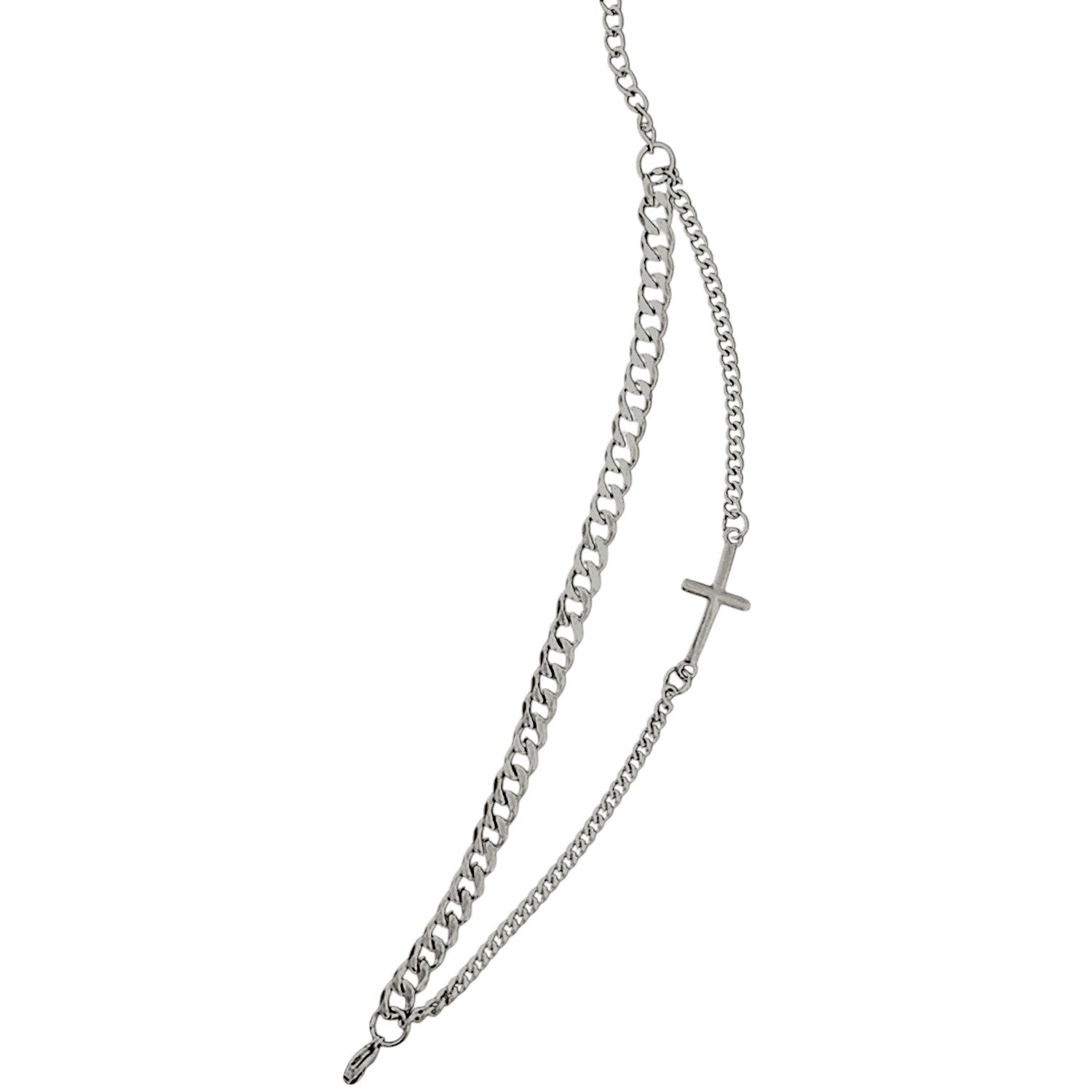 Herrenarmband silber Edelstahl 2 reihig KARMA