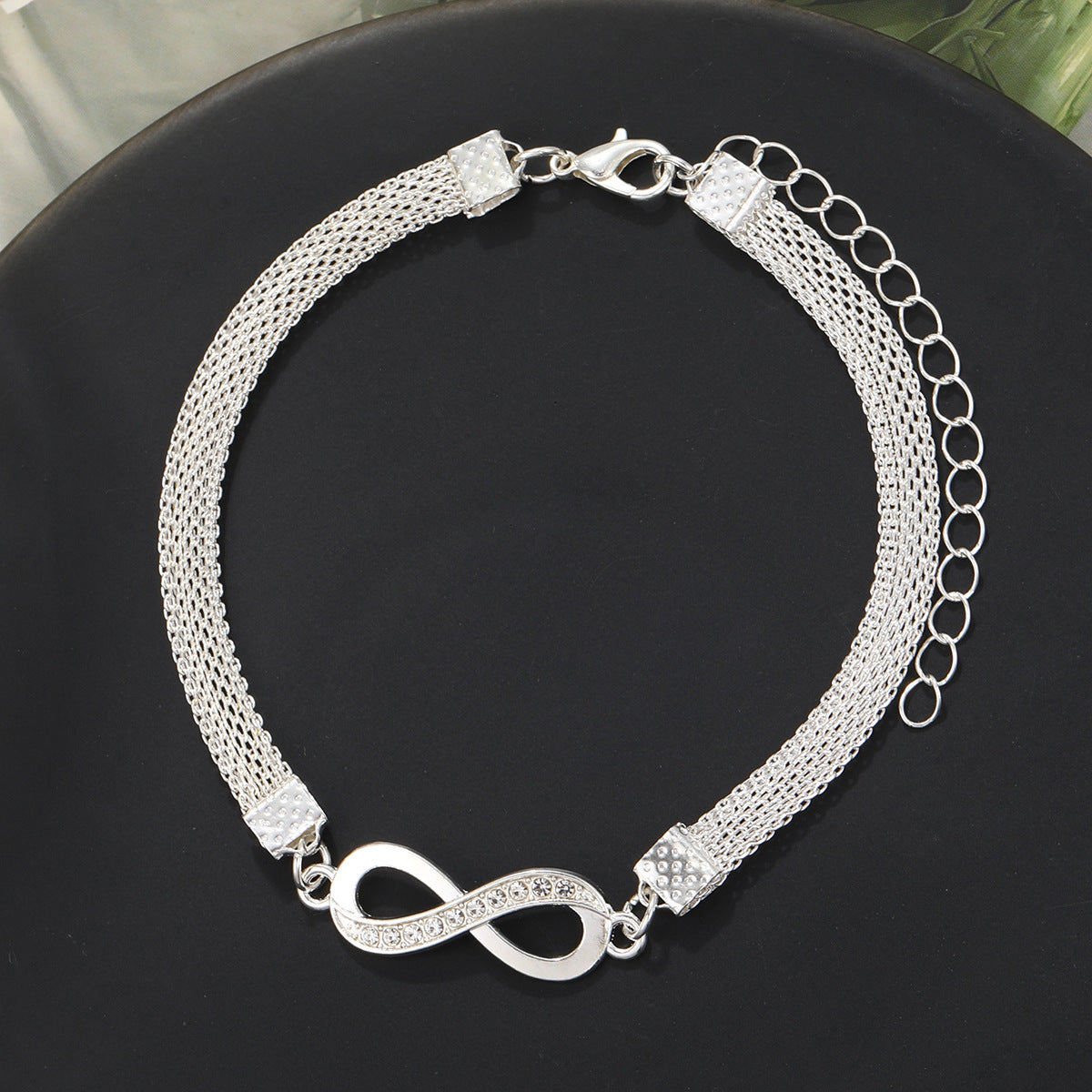 Fußkettchen Set mit Armband Infinity silber KARMA