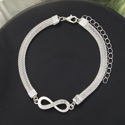 Fußkettchen Set mit Armband Infinity silber KARMA