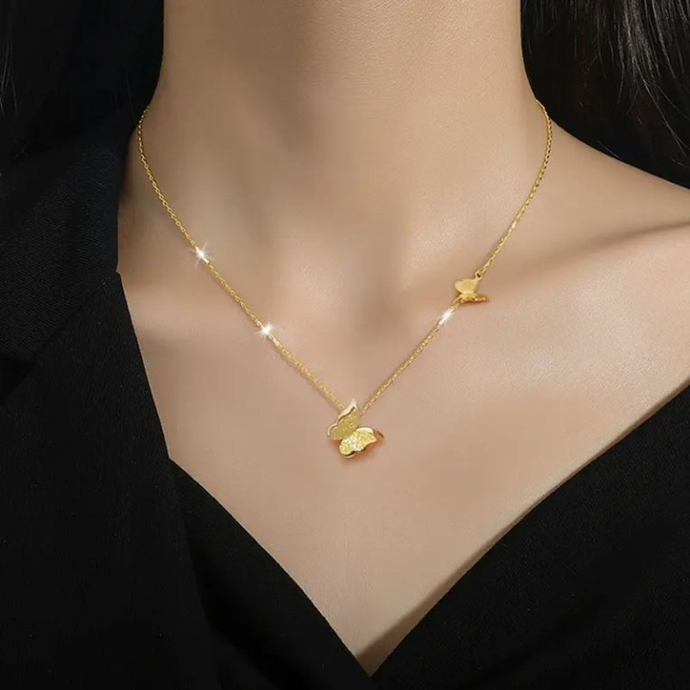Schmuckset Schmetterlinge Gold od. Silber Karma
