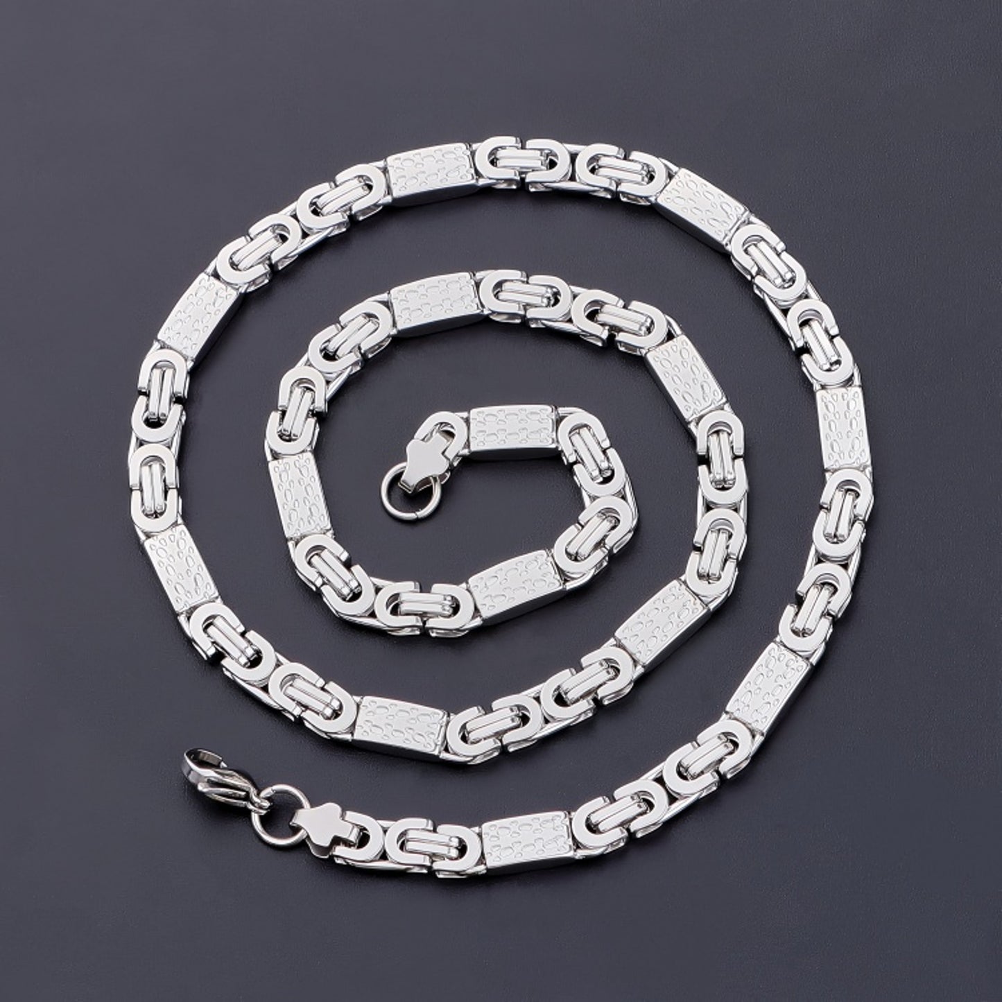 Schmuckset Herren Silber Edelstahl Armband und Kette in Schmuckbox Karma
