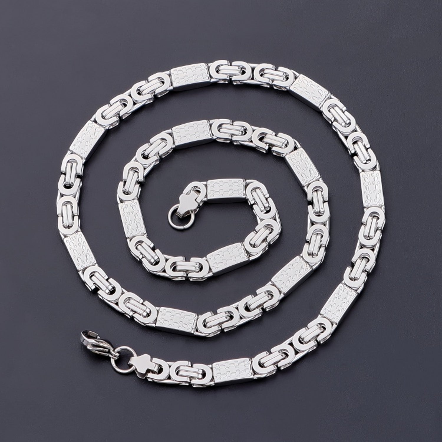 Schmuckset Herren Silber Edelstahl Armband und Kette in Schmuckbox Karma