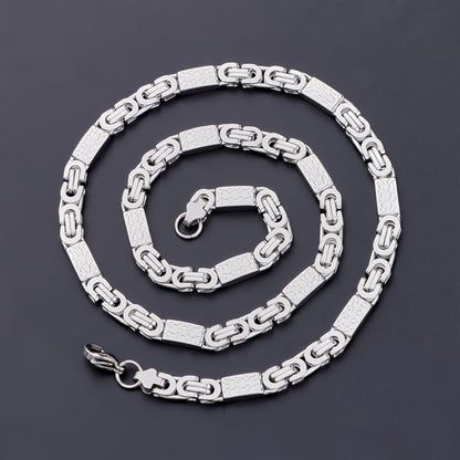 Schmuckset Herren Silber Edelstahl Armband und Kette in Schmuckbox Karma