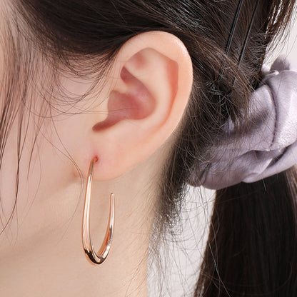 Edelstahl Creolen für Damen in Gold oder Rosegold 3,5 cm Damenohrringe KARMA