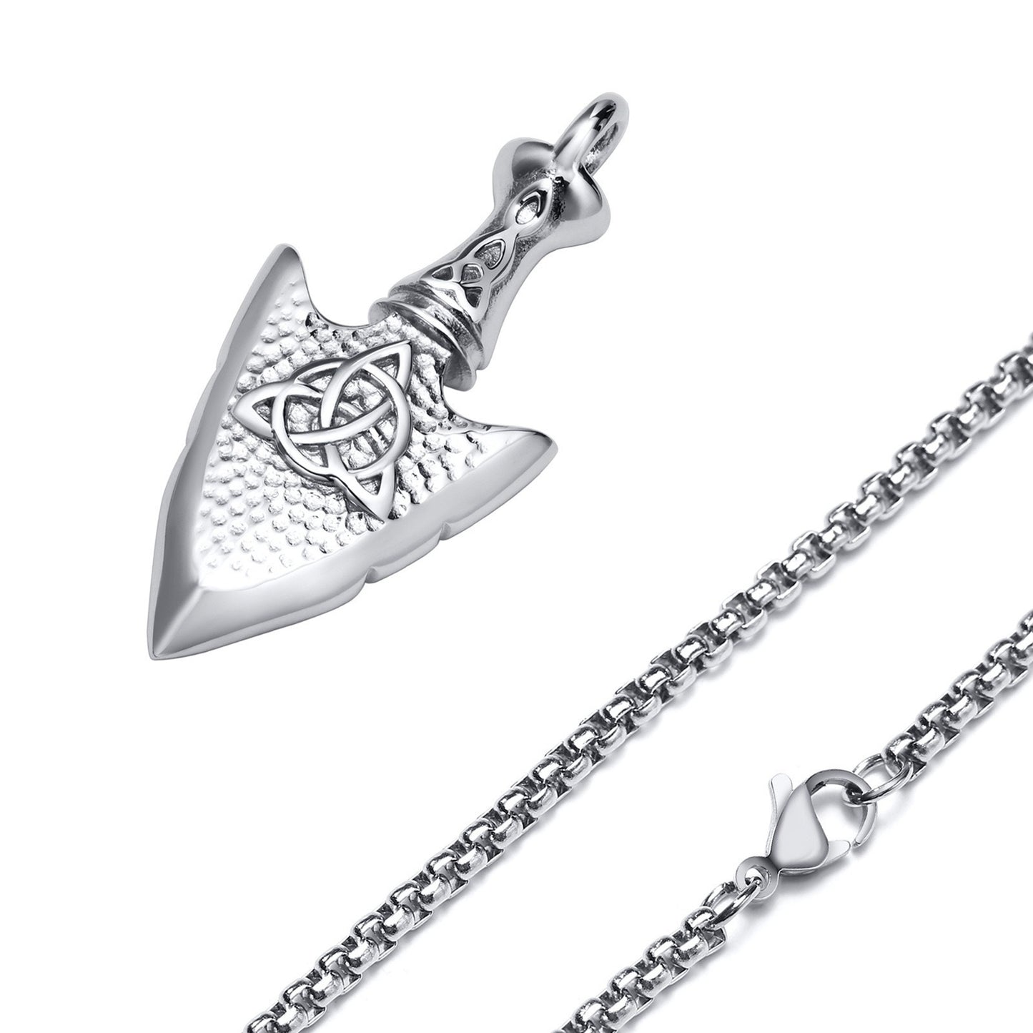 Kette Pfeilspitze Silber Herren Edelstahl Halskette KARMA
