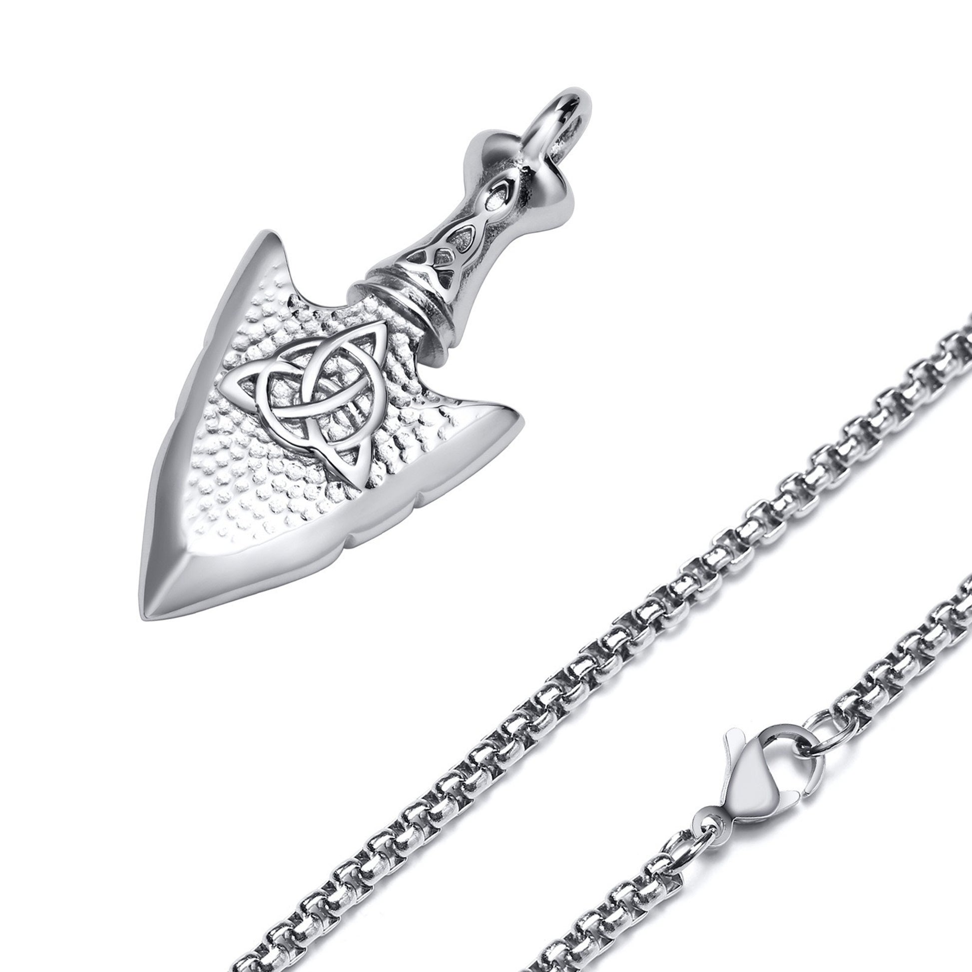 Kette Pfeilspitze Silber Herren Edelstahl Halskette KARMA