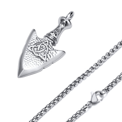 Kette Pfeilspitze Silber Herren Edelstahl Halskette KARMA