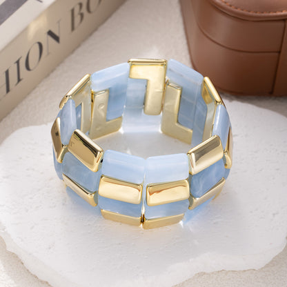 Breites Armband Damen Acryl vers. Farben modern dehnbar KARMA