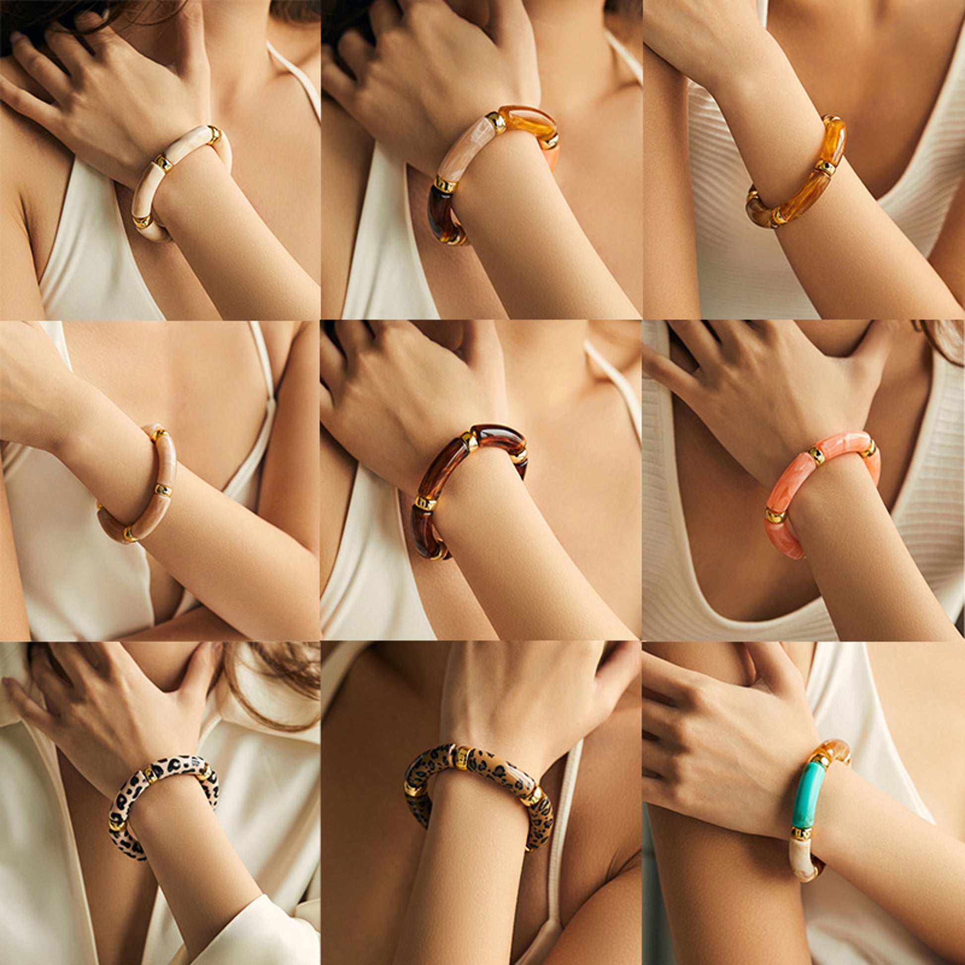 Armband Acryl Leo Bernstein vers. Farben modern dehnbar KARMA