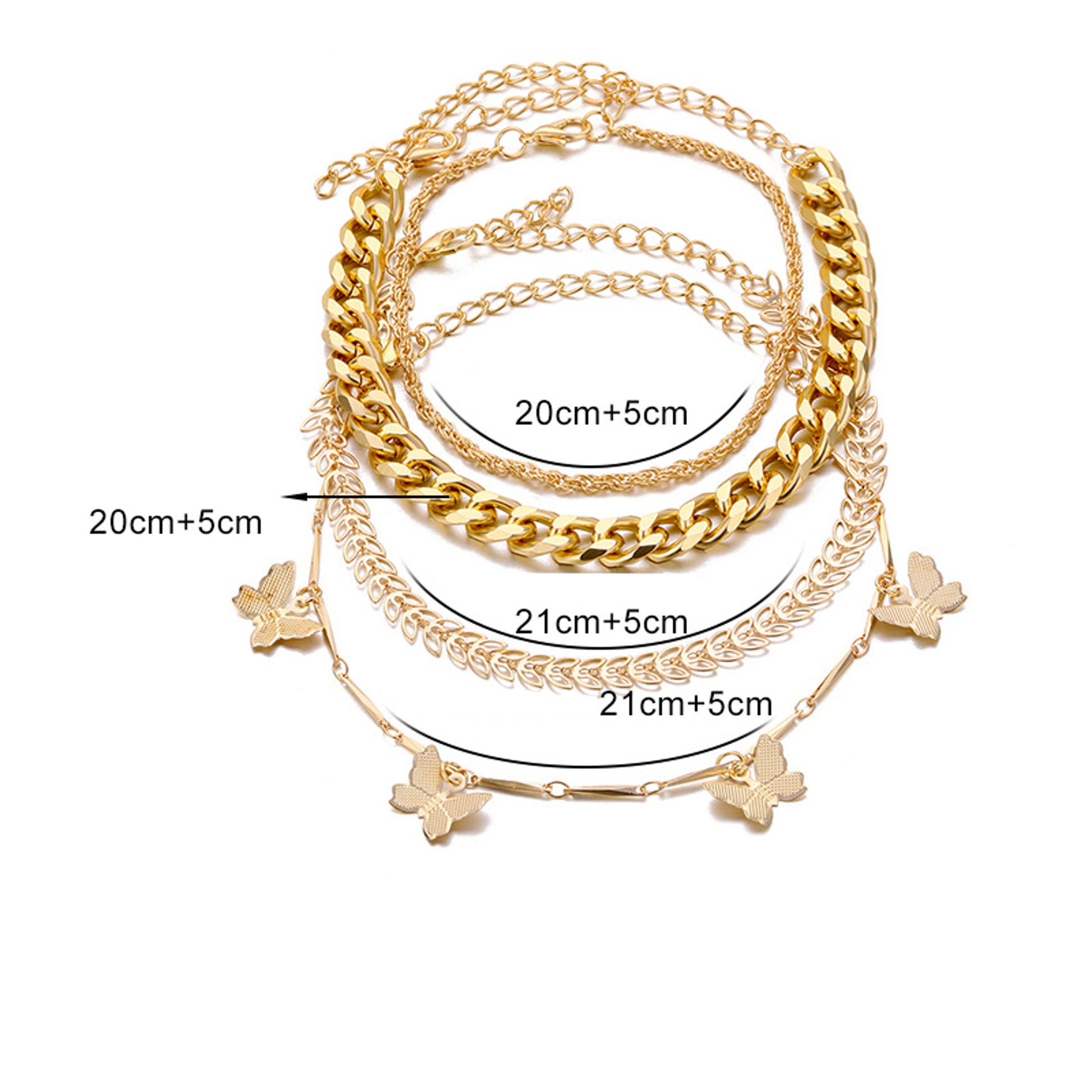 4er Set Armbänder Damen Gold Armbandset modern KARMA