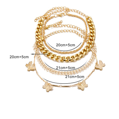 4er Set Armbänder Damen Gold Armbandset modern KARMA