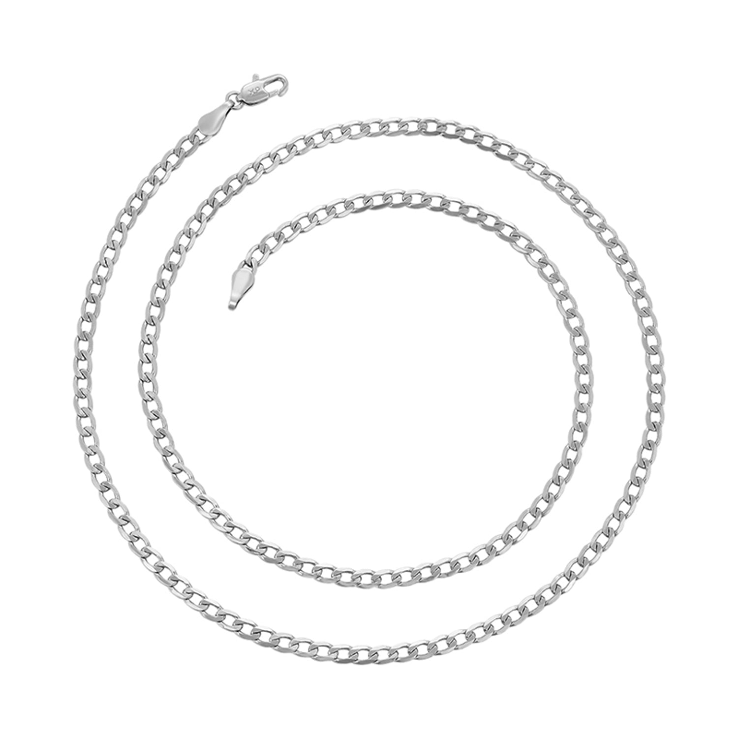 Halskette Herren Silber 59 cm Platin beschichtet Kette modern Karma