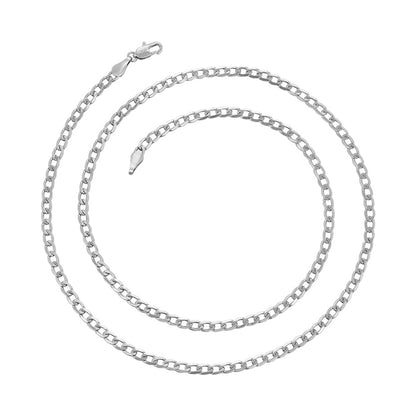 Halskette Herren Silber 59 cm Platin beschichtet Kette modern Karma