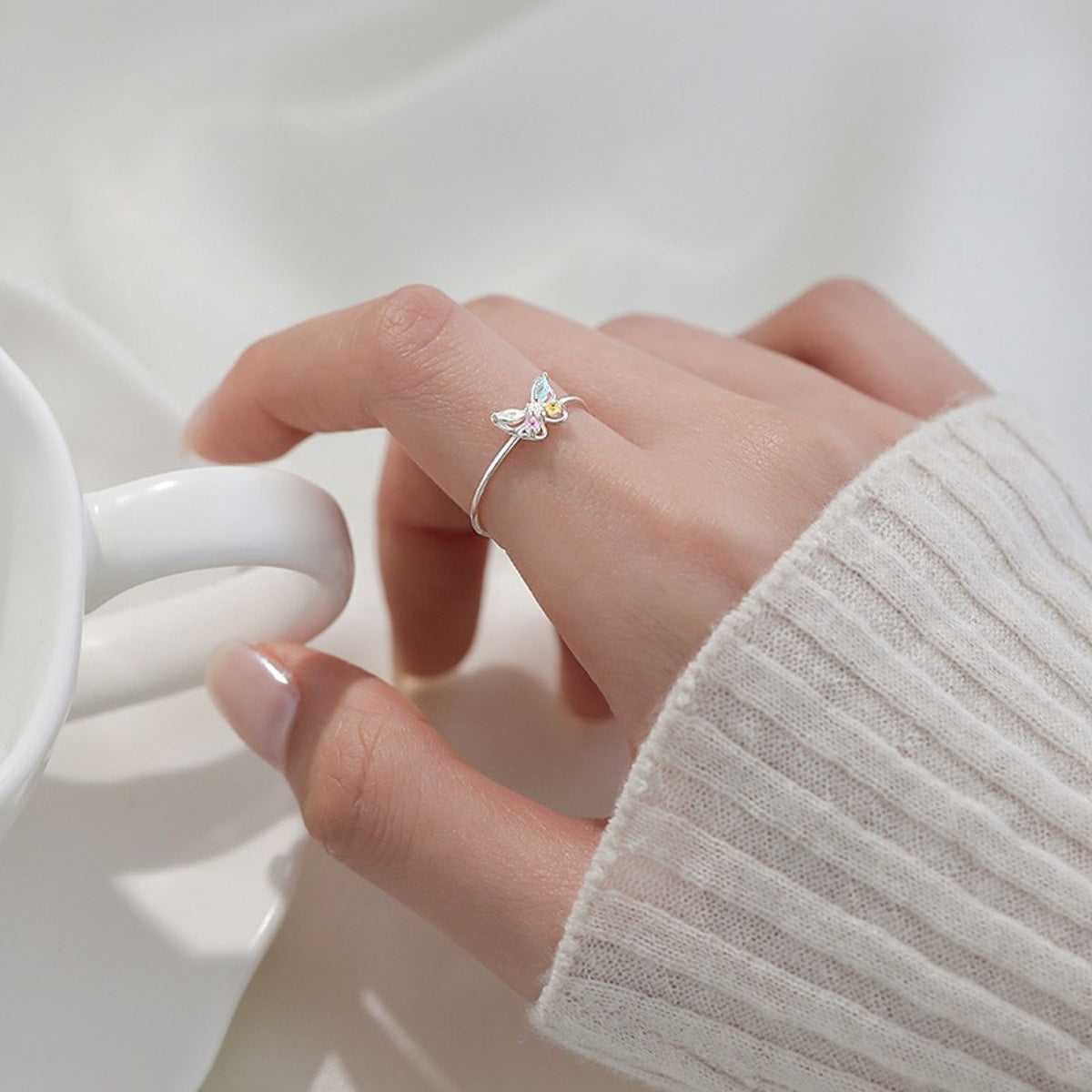 Ring 925 Silber Schmetterling verstellbar KARMA