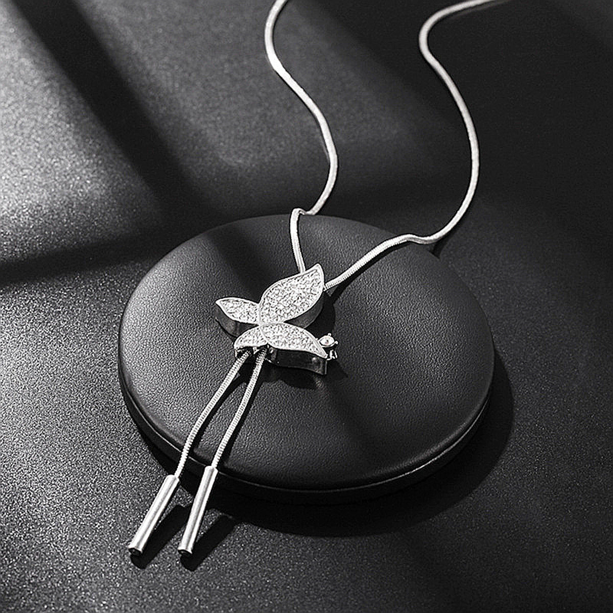 Lange Halskette Silber Schmetterling KARMA