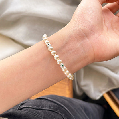 Perlenarmband Damen Silber KARMA