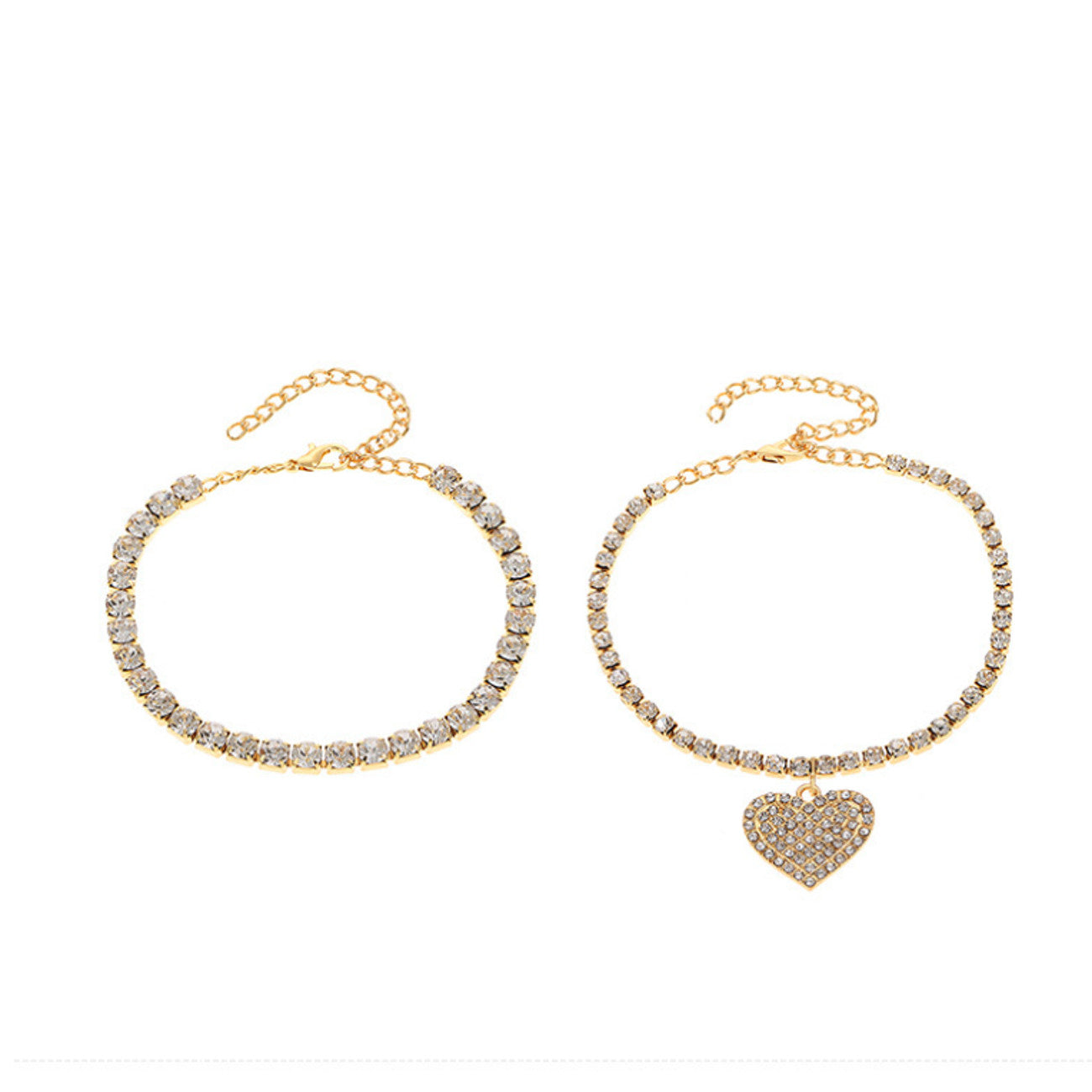 Fußkettchen Set Legierung Roségold Silber oder Gold KARMA