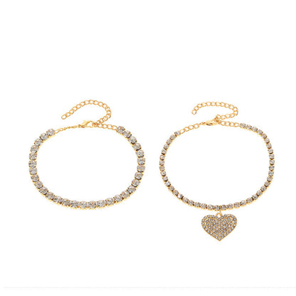 Fußkettchen Set Legierung Roségold Silber oder Gold KARMA