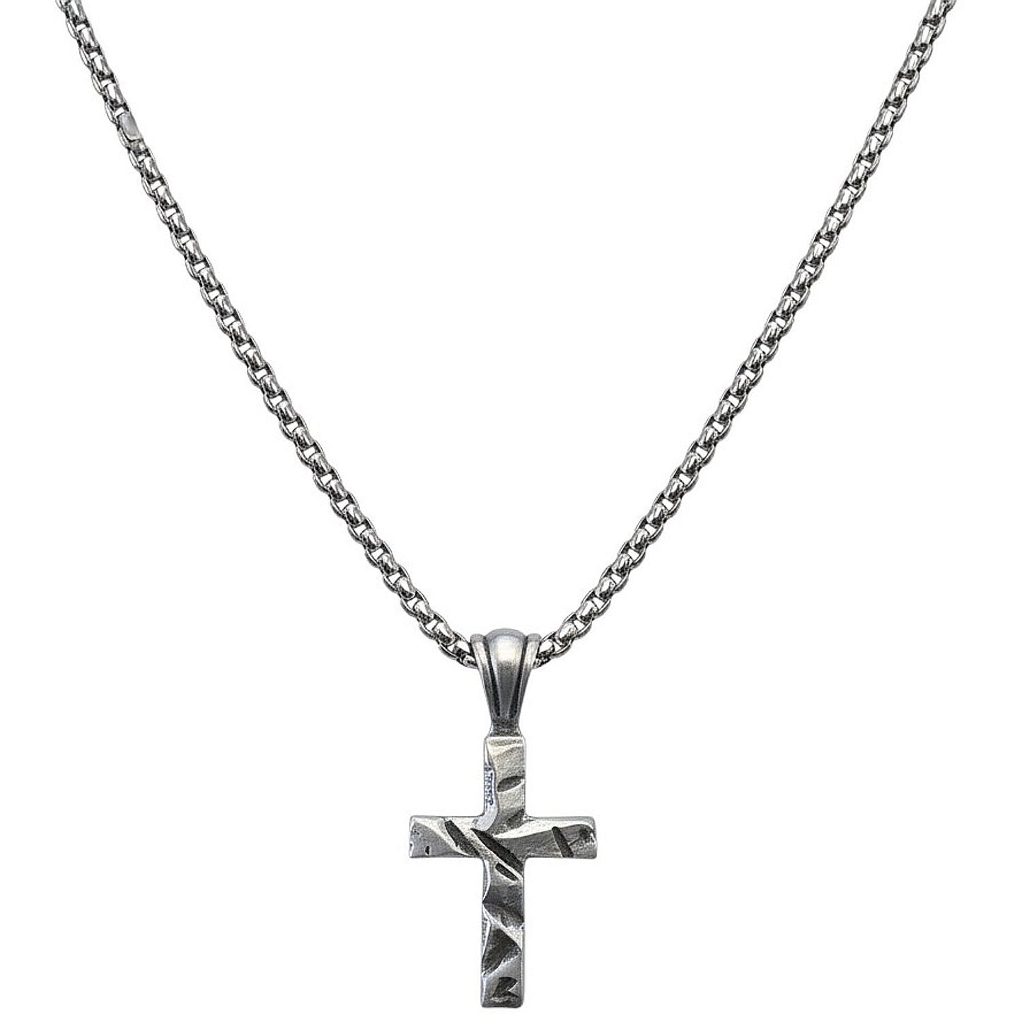 Halskette Kreuz Anhänger 60 cm Herren Kette Edelstahl Karma