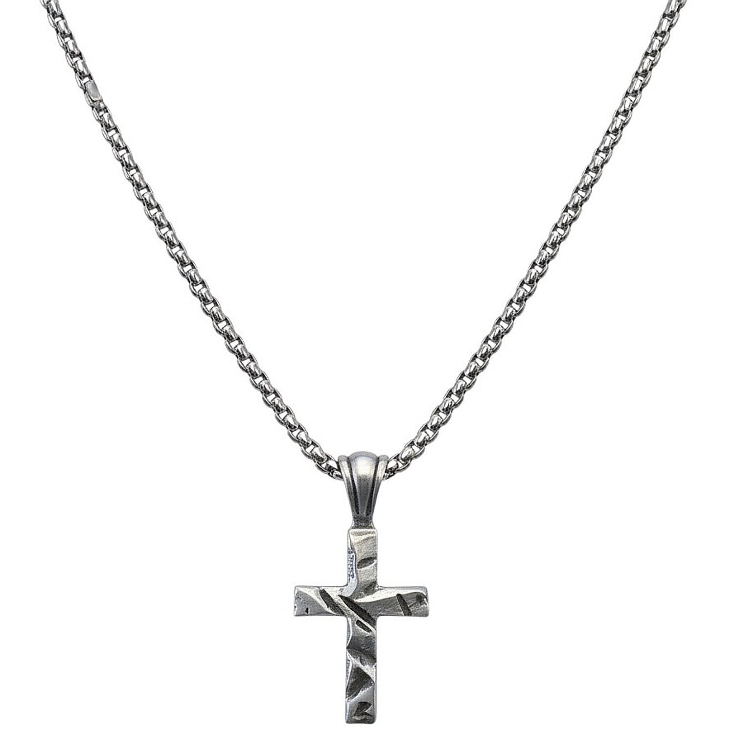 Halskette Kreuz Anhänger 60 cm Herren Kette Edelstahl Karma