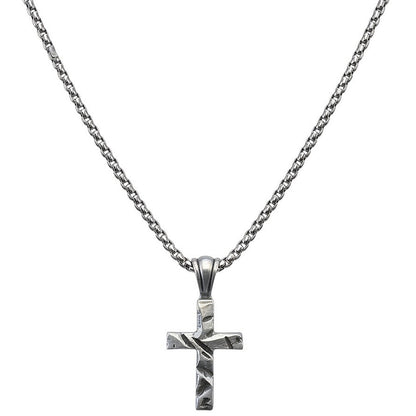 Halskette Kreuz Anhänger 60 cm Herren Kette Edelstahl Karma