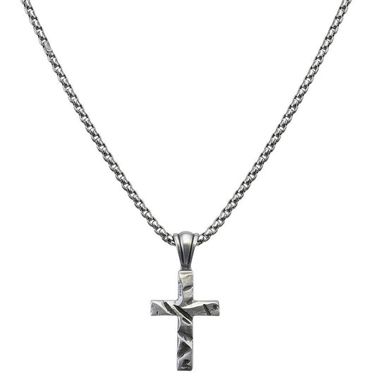Halskette Kreuz Anhänger 60 cm Herren Kette Edelstahl Karma