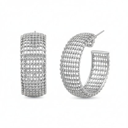Große Creolen Silber modern 2,7 cm Damen Ohrringe KARMA