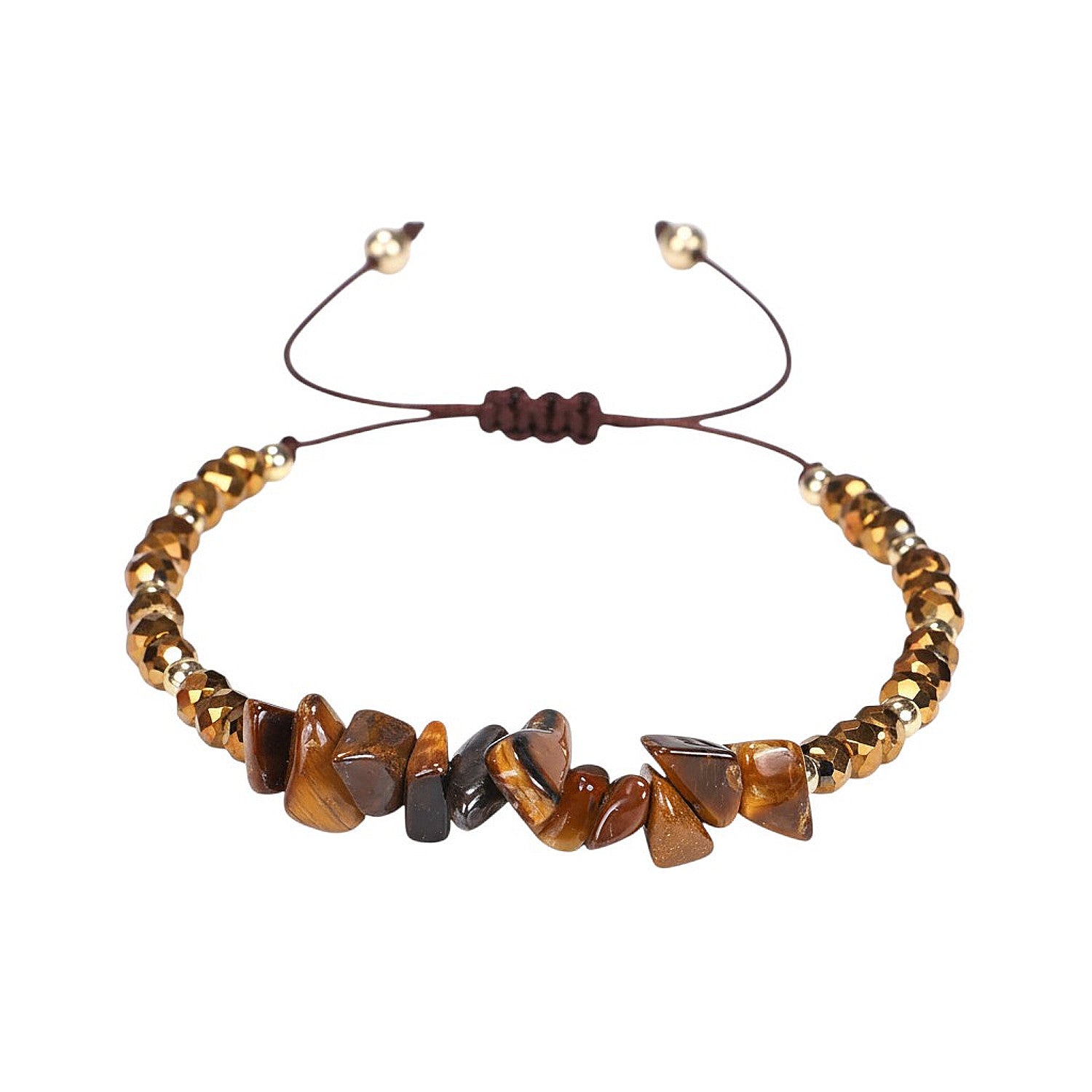 Armband Naturstein Braun Unisex Natursteinarmband Karma
