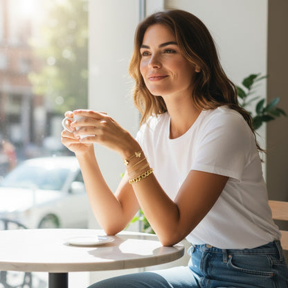 4er Set Armbänder Damen Gold Armbandset modern KARMA