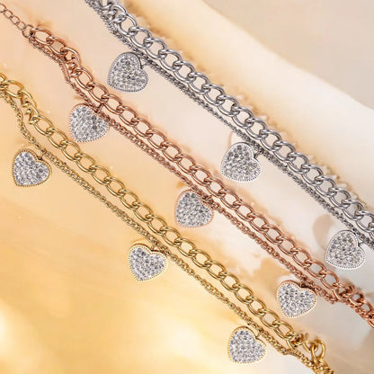 Armband 3 Herzen Edelstahl Roségold  oder Silber KARMA