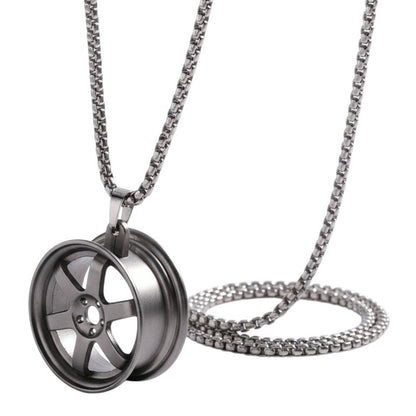 Kette Herren Felge Schwarz Silber Edelstahl 68 cm wasserfest hypoallergen Karma