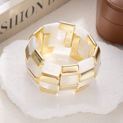 Breites Armband Damen Acryl vers. Farben modern dehnbar KARMA