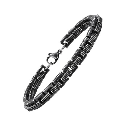 Herrenarmband Edelstahl grau KARMA