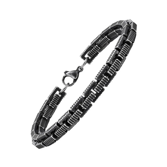 Herrenarmband Edelstahl grau KARMA