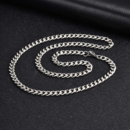 Schmuckset Herren Silber Edelstahl wasserfest rostfrei hypoallergen Panzerkette Armband Karma