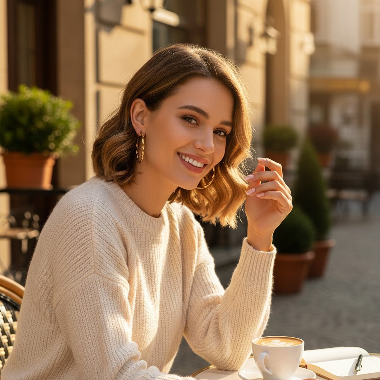 Creolen Gold Edelstahl 5 cm Damenohrringe