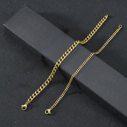 Armband Gold Edelstahl 3 mm modern Gliederarmband Panzerarmband Damen KARMA