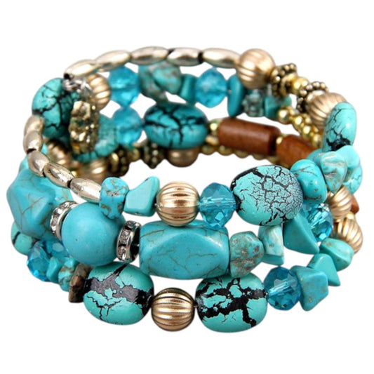 Armband mehrreihig Weiß, Grün oder Türkis KARMA