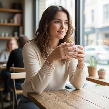 Armreif Edelstahl 4mm silber Damenarmreif KARMA