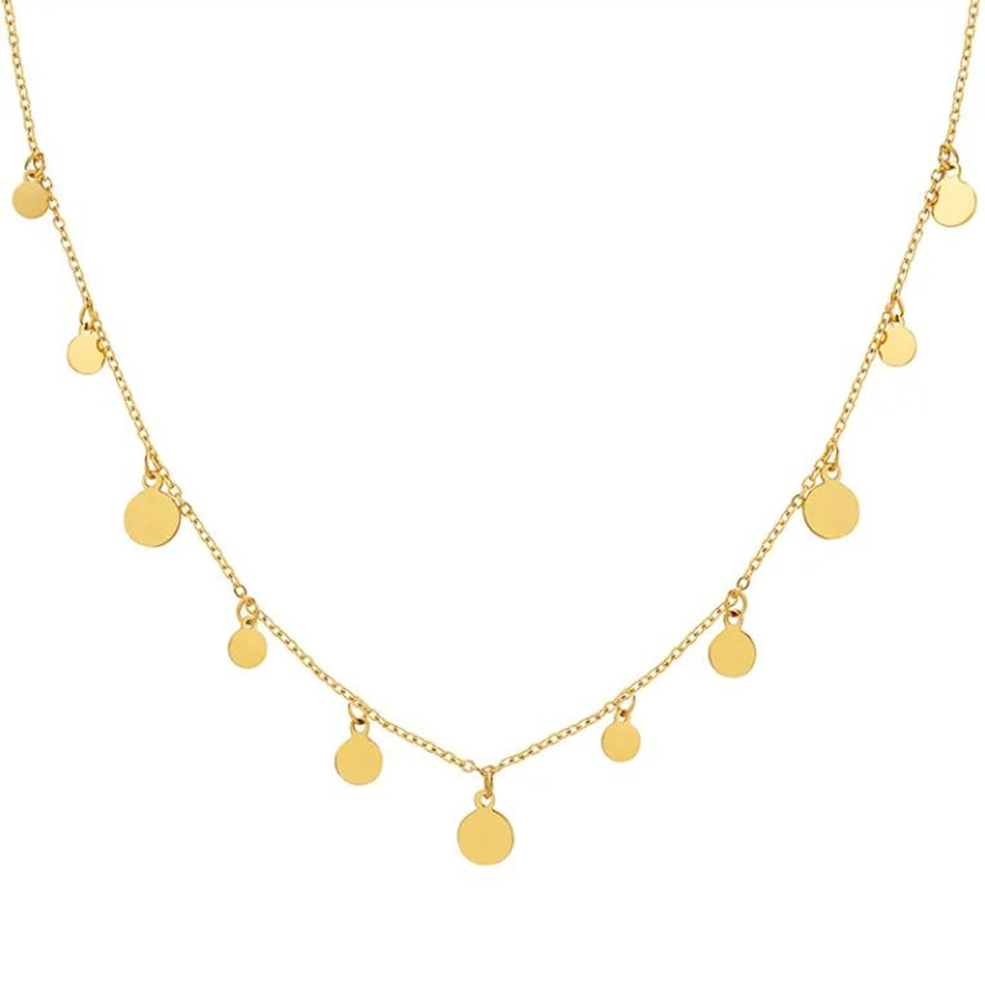 Halskette Gold mit Plättchen Coins Karma