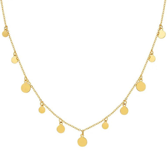 Halskette Gold mit Plättchen Coins Karma