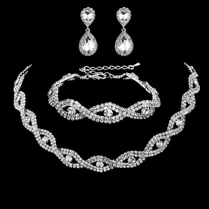 Schmuckset Kristalle Silber Legierung KARMA