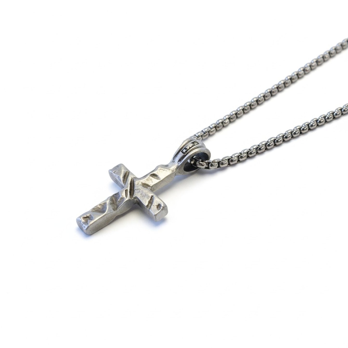 Halskette Kreuz Anhänger 60 cm Herren Kette Edelstahl Karma