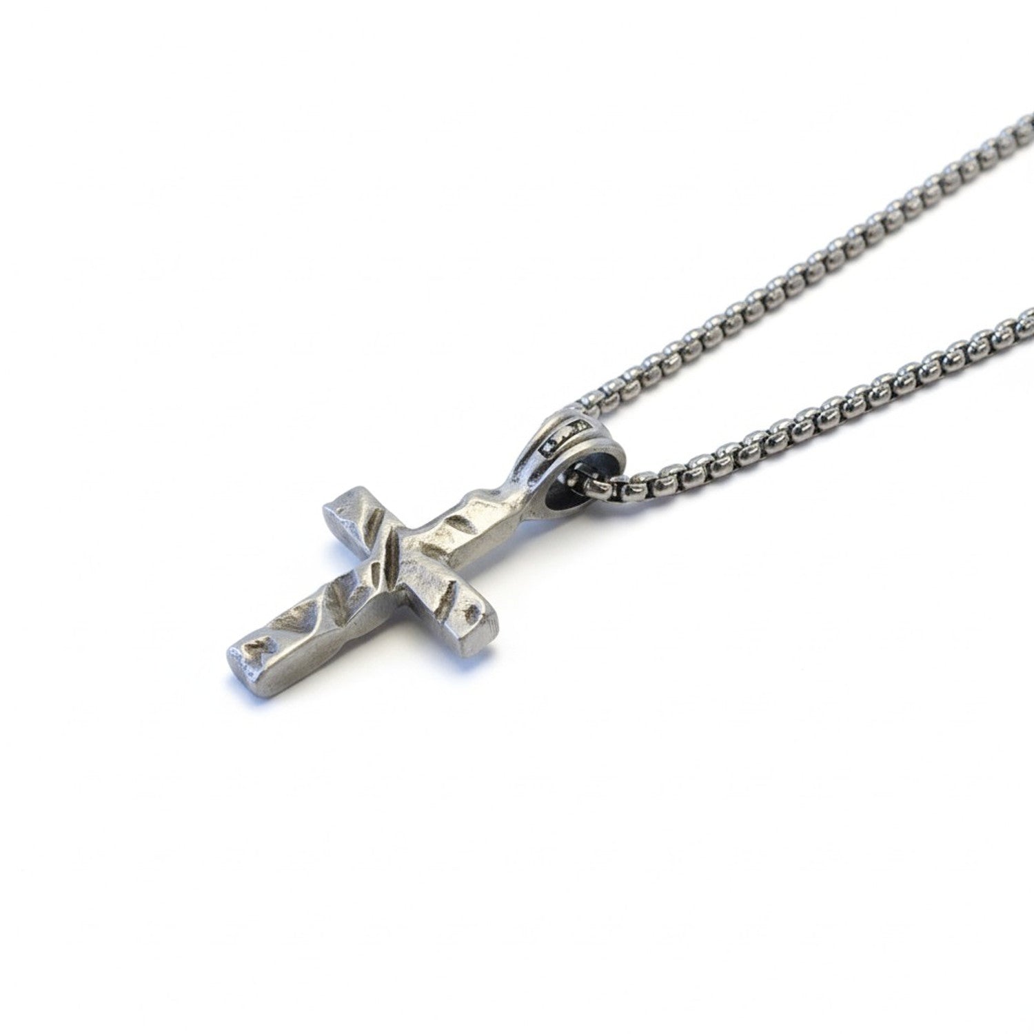 Halskette Kreuz Anhänger 60 cm Herren Kette Edelstahl Karma